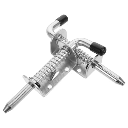 Schiebetürschloss, Federbelasteter Riegel, 4 Stück, robuste Federriegelstifte, verdickte Schranktürschlösser aus Eisen, Scharnierbolzen, Metallbefestigung, Regalstützausrüstung for Hoftor, Schuppentür Schiebetürschloss, Federbelasteter Riegel, 4 Stück, robuste Federriegelstifte, verdickte Schranktürschlösser aus Eisen, Scharnierbolzen, Metallbefestigung, Regalstützausrüstung for Hoftor, Schuppentür von YUZGUHEY
