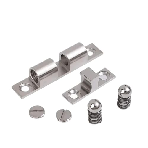 Schiebetürschloss, Türverschluss, 50 Stück, Möbeltür-Kugelverschluss, Messing, Doppelrollenfeder, Kugelverschluss, Verschlüsse for Schranktüren, verstellbare Spannverriegelung(40mm) von YUZGUHEY