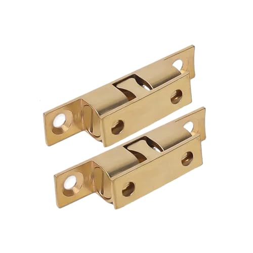 Schiebetürschloss, Türverschluss 20ocs Möbeltür Doppelrollenperlen Schlösser Schranktürriegel Touch Hardware(Gold-40mm) von YUZGUHEY