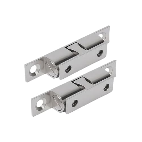 Schiebetürschloss, Türverschluss 20ocs Möbeltür Doppelrollenperlen Schlösser Schranktürriegel Touch Hardware(Silver-60mm) von YUZGUHEY