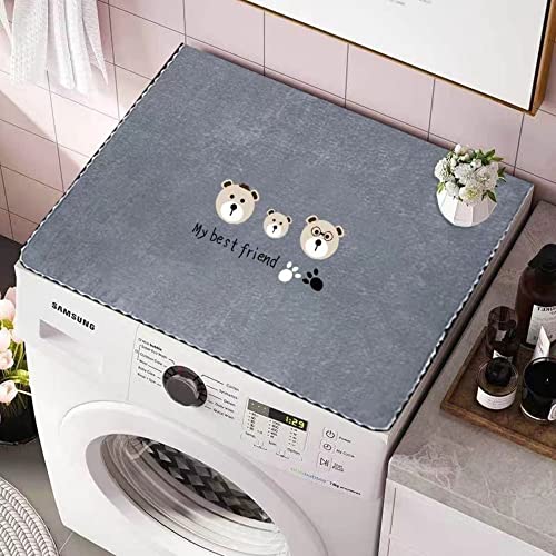 Waschmaschinen-Abdeckung, staubdicht, für Waschmaschine und Trockner, 60 cm x 45 cm, Grau von YUZHANGHE