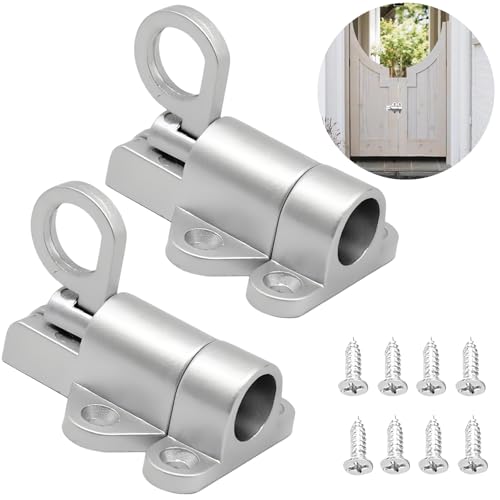2 Stück Türriegel mit Schrauben, 58mm Automatisch Zurückspringen Schlossriegel Robust Langlebig Gartentor Riegel Breites Anwendungsspektrum Schieberiegel Aluminiumlegierung Türsicherung (Silber) von YUZHEDM