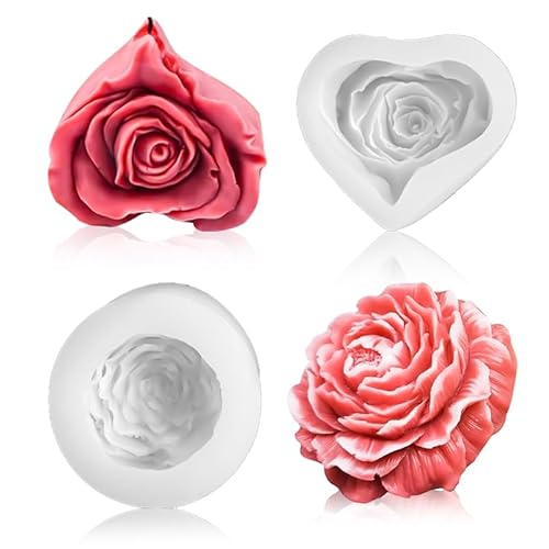 2 Stück Silikonform Blumen 3d Silikonform Blumen Kerzen Silikonformen Kann zur Herstellung von Kerzen Aromatherapie Seife Süßigkeiten Desserts und Innendekorationen Verwendet Werden von YUZHEDM
