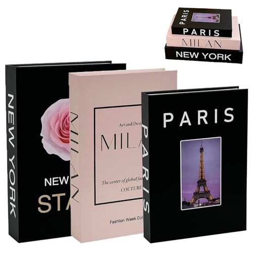 YUZHEDM 3 Stück Deko Bücher Home Decor Book Bücher Deko Muss Gefaltet Werden Hardcover Modern, Coffee Table Tablebook Geeignet für Couchtisch, Regal, Schreibtisch, BüRo, Fake Box Display von YUZHEDM
