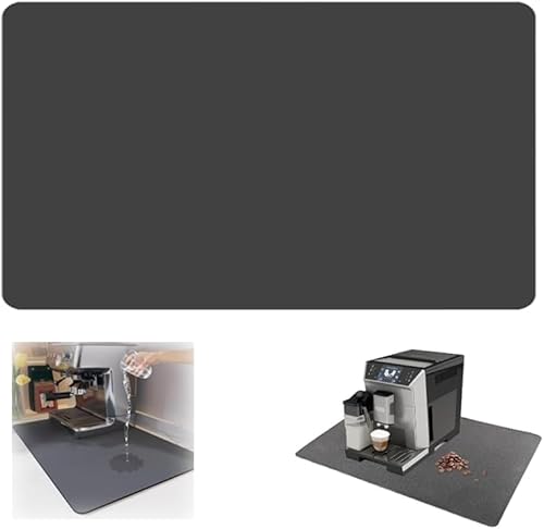 YUZHEDM 60cm x 50 cm Unterlage für Kaffeemaschine Kaffeemaschinenmatte Geeignet für Geschirrspül und Trockenmatten Kaffeemaschinen Trockenmatten Hundenapfmatten Katzennapfmatten (Dunkelgrau) von YUZHEDM