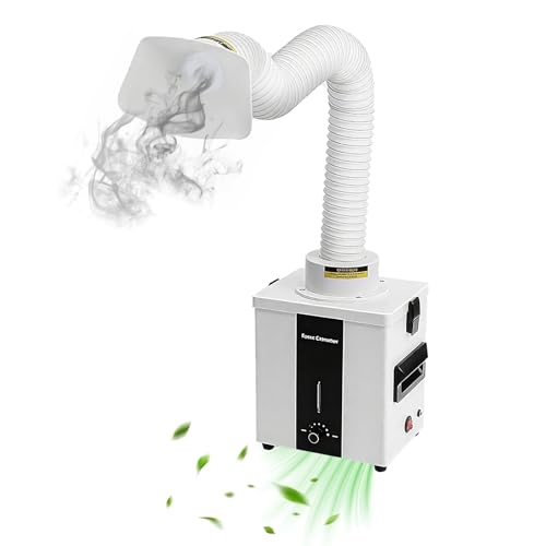 YUZINO Lötzauchabsauger, 50 W geräuscharmer Lötrauchabsorber mit 3-lagigem Filter, einstellbare Geschwindigkeit & 360° Schlauch, für Desktop-Lötarbeiten von YUZINO