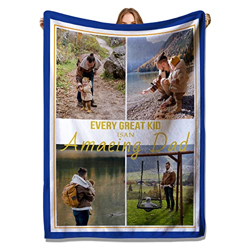 YUzzles Decke mit personalisierten Fototexten, Bilder Collage Throw Blankets, für Paare Freunde Familie Haustiere Geschenke (4 Fotos) von YUzzles