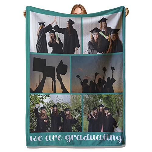 YUzzles Decke mit personalisierten Fototexten, Bilder Collage Throw Blankets, für Paare Freunde Familie Haustiere Geschenke (6 Fotos) von YUzzles