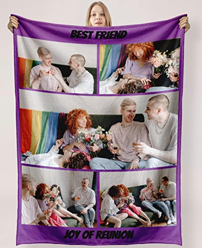 YUzzles Personalisierte Decke Mit Foto Und Texte Fotodecke Personalisierte Geschenke Für Geburtstage, Feiertage, Jubiläen Geschenk Für Mama, Papa, Kind, Haustier, Freund Oder Liebhaber (5 Fotos) von YUzzles