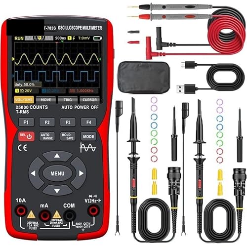 3in1 ZT703S Digital-Oszilloskop-Multimeter 50 MHz Bandbreite 280 MS Rate PC-Wellenform-Datenspeicherung Dual-Signalgenerator-Tester(With 2 Test probes) von YVAAASIYC