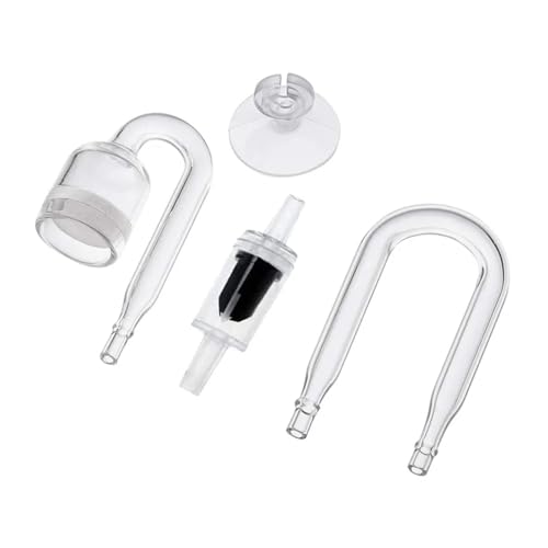 4-in-1 Aquarium-U-Rohre, Sauger, CO2-Diffusoren, Rückschlagventil, Kohlendioxid-Reaktor, Regler, Zerstäuber for lebende Pflanzen im Aquarium von YVAAASIYC