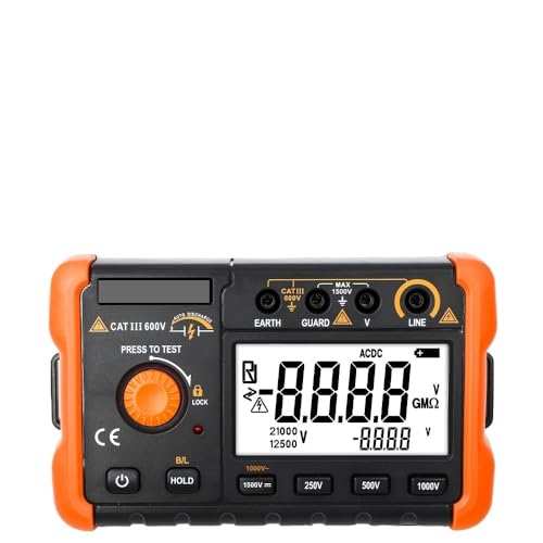 60B + Digitales Isolationswiderstandsmessgerät Ohm-Tester Megometro Erdungs-Hochspannungswiderstandsmessgerät Tester Megohmmeter-Werkzeug 60B + Digitales Isolationswiderstandsmessgerät Ohm-Tester Megometro Erdungs-Hochspannungswiderstandsmessgerät Tester Megohmmeter-Werkzeug von YVAAASIYC