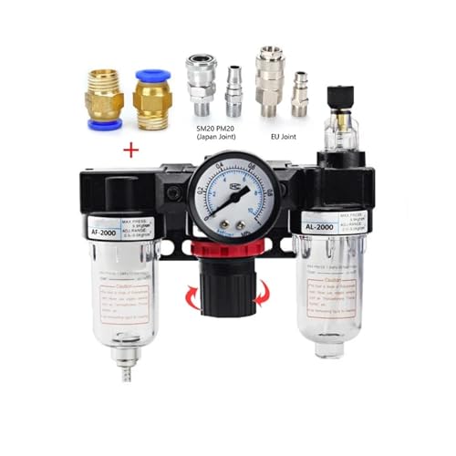 AC2000-02 1/4" Regleranzeige Luftkompressor Filter Öl Feuchtigkeitsabscheider for Wasserfilter Entfeuchtung(No Fittings) von YVAAASIYC
