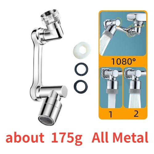 Alle Metall 1080 ° Universal Rotation Wasserhahn Extender Sprayer Kopf Küche Roboter Arm Verlängerung Wasserhähne Mixer Belüfter Bubbler Wasser(1080 Degree Double) von YVAAASIYC