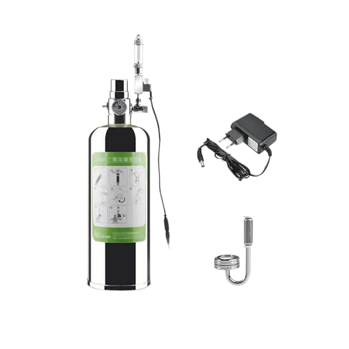 Aquarium-Edelstahlzylinder-CO2-Generatorsystem-Kit mit Magnetventil, Blasendiffusor, Kohlendioxid-Reaktor-Kit(1L) von YVAAASIYC