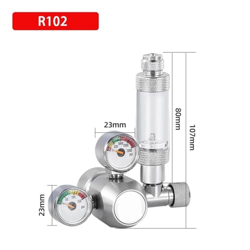 DIY Aquarium CO2-Regler Magnetventil Kit Rückschlagventil CO2-Steuerungssystem Zylinder Reduzierventil(R102) von YVAAASIYC