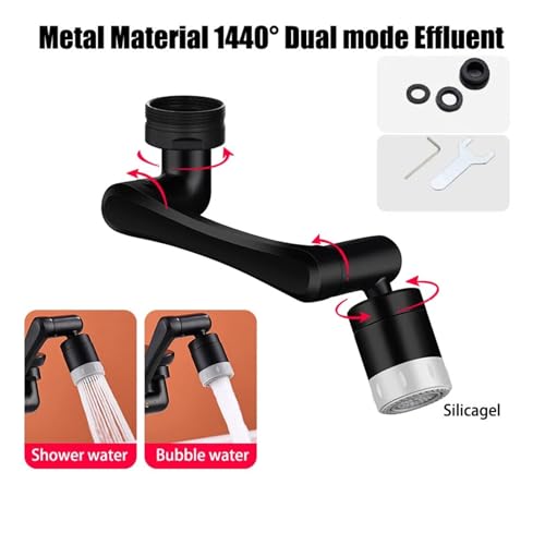 Edelstahl Universal 1080 ° Schwenk Roboterarm Schwenkbare Verlängerung Wasserhahn Belüfter Küche Spüle Extender 2Wasser Fluss Modus(Style4) von YVAAASIYC