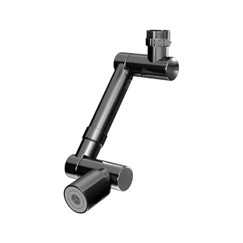 Einziehbarer, universeller, 1440 ° schwenkbarer Roboterarm, Schwenkverlängerung, Wasserhahnbelüfter, Küchenspülen-Wasserhahnverlängerung, 2 Wasserflussmodi(Dual Modes Black) von YVAAASIYC
