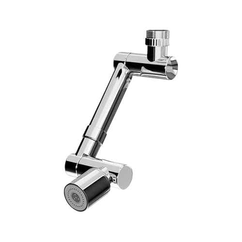 Einziehbarer, universeller, 1440 ° schwenkbarer Roboterarm, Schwenkverlängerung, Wasserhahnbelüfter, Küchenspülen-Wasserhahnverlängerung, 2 Wasserflussmodi(Single Mode Silver) von YVAAASIYC