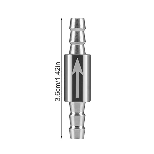 For CO2-Ausrüstung, Rücklaufsperre, 4 mm Aquarium-Wasserventil, Edelstahl-Rückschlagventil, Kohlendioxid-Zylinder for CO2-System-Diffusor von YVAAASIYC