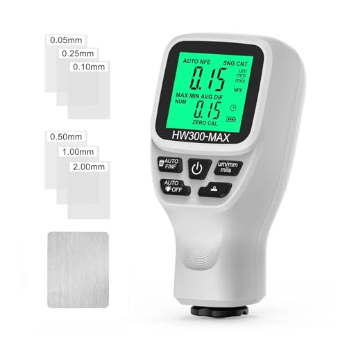HW-300 Beschichtungsdickenmessgerät 0-2000UM Autolackfilmdickenprüfgerät Autobeschichtungsmesswerkzeuge Autolack-DFT-Messgerät(HW300max white) von YVAAASIYC