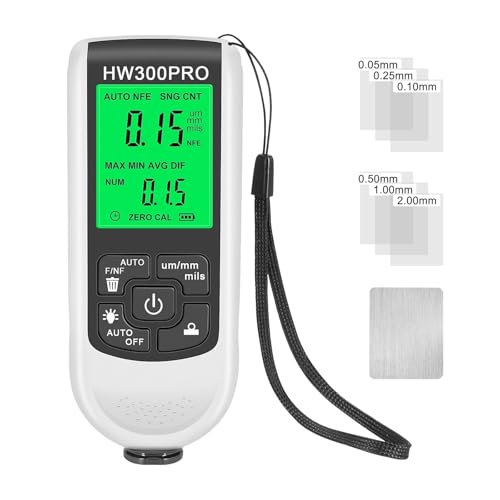 HW-300 Beschichtungsdickenmessgerät 0-2000UM Autolackfilmdickenprüfgerät Autobeschichtungsmesswerkzeuge Autolack-DFT-Messgerät(HW300pro white) von YVAAASIYC