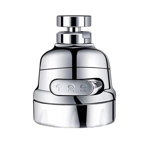 Wasserhahnadapter mit 360-Grad-Einstellung, 2/3 Modi, universeller Küchenwasserhahn-Extender, Spritzschutz, wassersparender Spültischhahn(2 Modes-Long) von YVAAASIYC