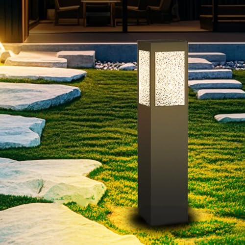 Außengehäuse Außenpfostenbeleuchtung Moderne Schwarze Landschaftswegleuchten Außenwegleuchten Pollerbeleuchtung Auffahrt Wasserdichte Laterne Festverdrahtet E26 Rasen Terrasse Hof Veranda Stehlampe von YVAMNAD