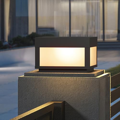 Außenpfostenleuchte Flache Oberfläche, Säulenleuchten Festverdrahtet E26 Zaunkappe Decklampe Wasserdichte Bauernhaus-Landschaftsbeleuchtung Aluminium Rostfreie Außenveranda-Wegbeleuchtung Gartenpark von YVAMNAD
