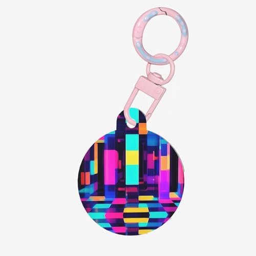 Haustiermarke für Hunde und Katzen, Neon-Lampe, personalisierbar, modisch, rund, viele Farben, Acryl-Material, für kleine und große Haustiere, Hellrosa, Größe M Haustiermarke für Hunde und Katzen, Neon-Lampe, personalisierbar, modisch, rund, viele Farben, Acryl-Material, für kleine und große Haustiere, Hellrosa, Größe M von YVNKHKU