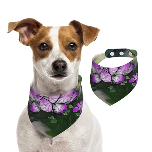 Hundehalstuch, Motiv: Comic Like Lotusblume, für Frühling und Sommer, weiche Baumwolle, für Welpen, verstellbar, Zubehör für kleine, mittelgroße und große Mädchen, Jungen, Welpen von YVNKHKU