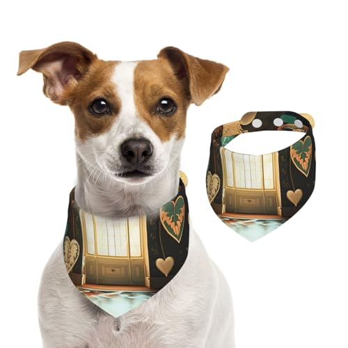 Hundehalstuch, herzförmig, für Frühling und Sommer, weiche Baumwolle, für Welpen, verstellbar, Zubehör für kleine, mittelgroße und große Mädchen, Jungen, Welpen von YVNKHKU