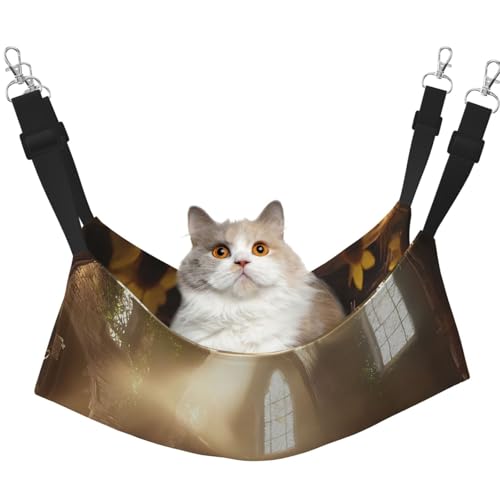 YVNKHKU The Hamster on a Date Reversible Cat Hammock Hanging Soft Breathable Pet Cage Adjustable Bed for Kitten Puppy or Small Large von YVNKHKU