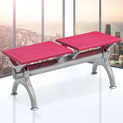 YVYKFZD 2-Sitzer Sitzbank für Wartezimmer, Wartezimmer-Bank-Set aus PU-Leder, Wartezimmerstühle Empfangsbank ohne Armlehnen, Besucherstuhl Wartezimmerbank für Flughäfen(Pink) von YVYKFZD