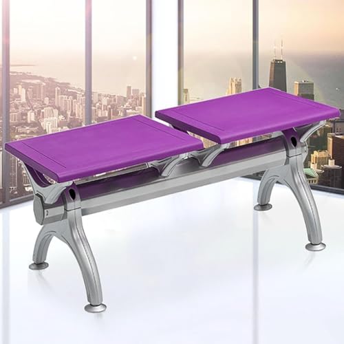 YVYKFZD 2-Sitzer Sitzbank für Wartezimmer, Wartezimmer-Bank-Set aus PU-Leder, Wartezimmerstühle Empfangsbank ohne Armlehnen, Besucherstuhl Wartezimmerbank für Flughäfen(Purple) von YVYKFZD