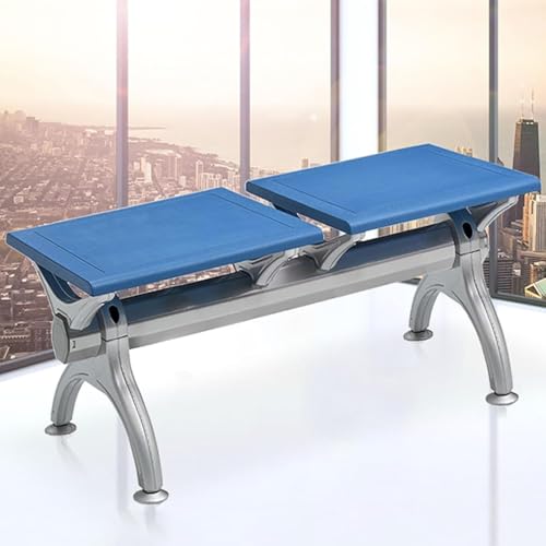 YVYKFZD 2-Sitzer Sitzbank für Wartezimmer, Wartezimmer-Bank-Set aus PU-Leder, Wartezimmerstühle Empfangsbank ohne Armlehnen, Besucherstuhl Wartezimmerbank für Flughäfen(Sky Blue) von YVYKFZD