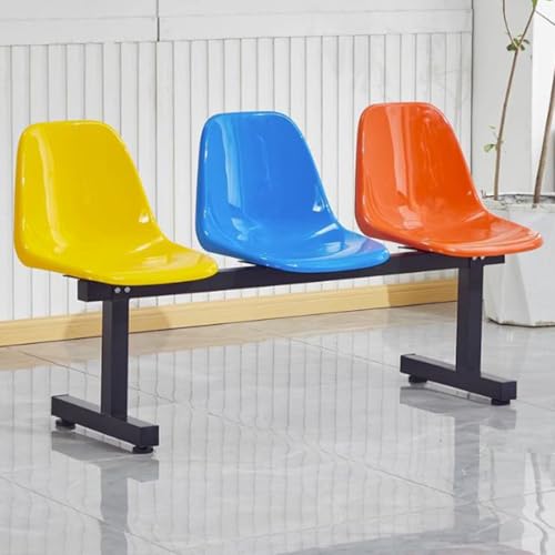 YVYKFZD 3-Sitzer Sitzbank für Wartezimmer, Wartezimmer-Bank-Set Außenbänke, Besucherstuhl mit Rückenlehne, Mannschafts- und Ersatzbänke Wartezimmerstühle Empfangsbank(Colorblock 2) von YVYKFZD