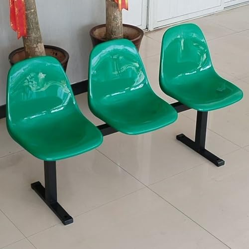 YVYKFZD 3-Sitzer Sitzbank für Wartezimmer, Wartezimmer-Bank-Set Außenbänke, Besucherstuhl mit Rückenlehne, Mannschafts- und Ersatzbänke Wartezimmerstühle Empfangsbank(Green) von YVYKFZD