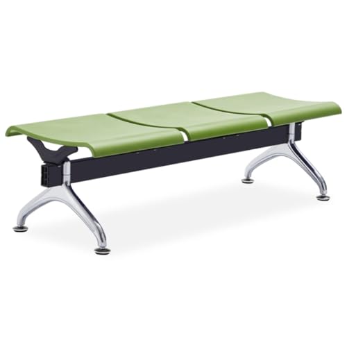 YVYKFZD 3-Sitzer Sitzbank für Wartezimmer, Wartezimmer-Bank-Set ohne Armlehnen, Besucherstuhl Wartezimmerbank aus PU-Leder, Stahl Wartezimmerstühle für Flughäfen(Fruit Green) von YVYKFZD