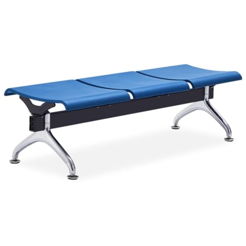 YVYKFZD 3-Sitzer Sitzbank für Wartezimmer, Wartezimmer-Bank-Set ohne Armlehnen, Besucherstuhl Wartezimmerbank aus PU-Leder, Stahl Wartezimmerstühle für Flughäfen(Sky Blue) von YVYKFZD