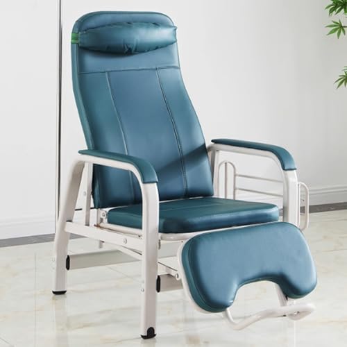 YVYKFZD Blutentnahmestuhl, Einzel-infusionsstuhl, Leder Liegestuhl mit Armlehnen und Infusionsständer, Verstellbarer Wartezimmerstühle Labor-Entnahmestuhl, für Kliniken(Green) von YVYKFZD