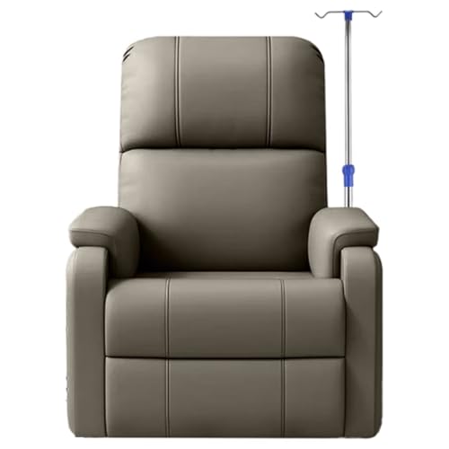 YVYKFZD Blutentnahmestuhl, Leder Einzel-infusionsstuhl, Liegestuhl mit Armlehnen und Infusionsständer, voll Verstellbarer Wartezimmerstühle Labor-Entnahmestuhl(Dark Gray) von YVYKFZD