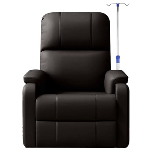 YVYKFZD Blutentnahmestuhl, Leder Einzel-infusionsstuhl, Liegestuhl mit Armlehnen und Infusionsständer, voll Verstellbarer Wartezimmerstühle Labor-Entnahmestuhl(Nero) von YVYKFZD