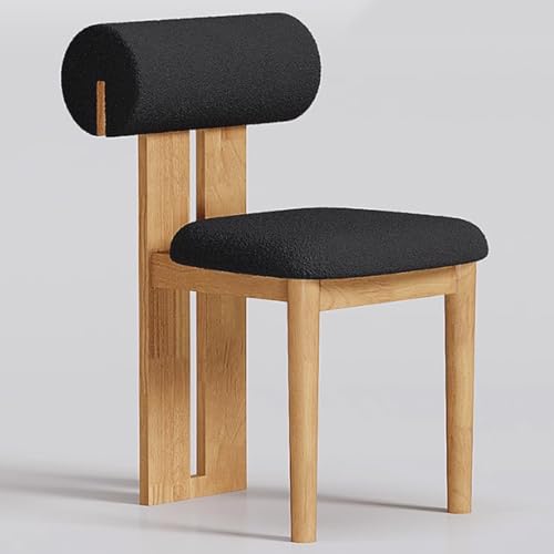 YVYKFZD Esszimmerstühle 2er/4er/6er-Set, Esszimmerstuhl aus Holz, Küchenstuhl aus der Mitte des Jahrhunderts, gepolsterter Küchenstühle, für Schlafzimmer, Studiobüros(Black+Wood,6PCS) von YVYKFZD