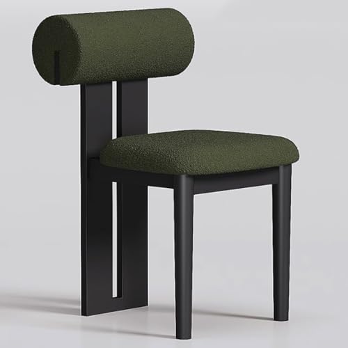 YVYKFZD Esszimmerstühle 2er/4er/6er-Set, Esszimmerstuhl aus Holz, Küchenstuhl aus der Mitte des Jahrhunderts, gepolsterter Küchenstühle, für Schlafzimmer, Studiobüros(Dark Green+Black,6PCS) von YVYKFZD
