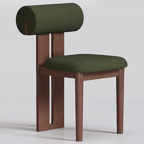 YVYKFZD Esszimmerstühle 2er/4er/6er-Set, Esszimmerstuhl aus Holz, Küchenstuhl aus der Mitte des Jahrhunderts, gepolsterter Küchenstühle, für Schlafzimmer, Studiobüros(Dark Green+Walnut,4PCS) von YVYKFZD