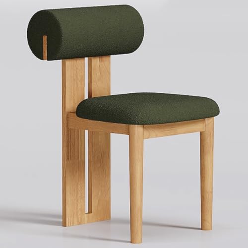 YVYKFZD Esszimmerstühle 2er/4er/6er-Set, Esszimmerstuhl aus Holz, Küchenstuhl aus der Mitte des Jahrhunderts, gepolsterter Küchenstühle, für Schlafzimmer, Studiobüros(Dark Green+Wood,6PCS) von YVYKFZD