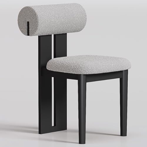 YVYKFZD Esszimmerstühle 2er/4er/6er-Set, Esszimmerstuhl aus Holz, Küchenstuhl aus der Mitte des Jahrhunderts, gepolsterter Küchenstühle, für Schlafzimmer, Studiobüros(Light Gray+Black,2PCS) von YVYKFZD
