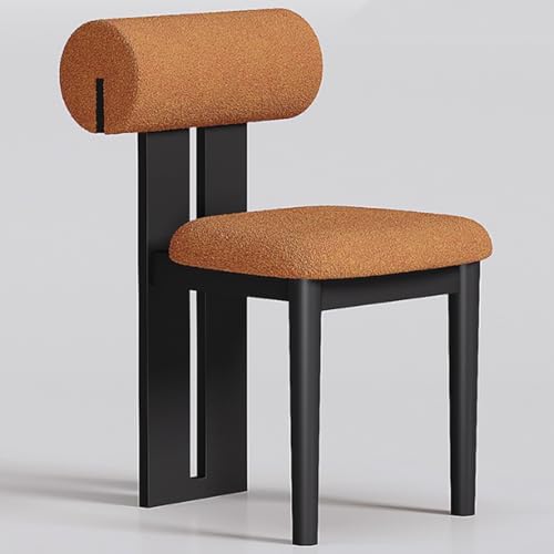 YVYKFZD Esszimmerstühle 2er/4er/6er-Set, Esszimmerstuhl aus Holz, Küchenstuhl aus der Mitte des Jahrhunderts, gepolsterter Küchenstühle, für Schlafzimmer, Studiobüros(Orange+Black,6PCS) von YVYKFZD