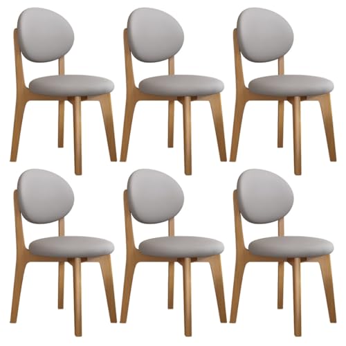 YVYKFZD Esszimmerstühle Set, Massivholz Esszimmerstuhl, Landhaus Küchenstuhl mit geschwungener Rückenlehne, gepolsterter Küchenstühle aus Leder, für Büros Restaurants(Light Gray+Light Walnut,6PCS) YVYKFZD Esszimmerstühle Set, Massivholz Esszimmerstuhl, Landhaus Küchenstuhl mit geschwungener Rückenlehne, gepolsterter Küchenstühle aus Leder, für Büros Restaurants(Light Gray+Light Walnut,6PCS) von YVYKFZD